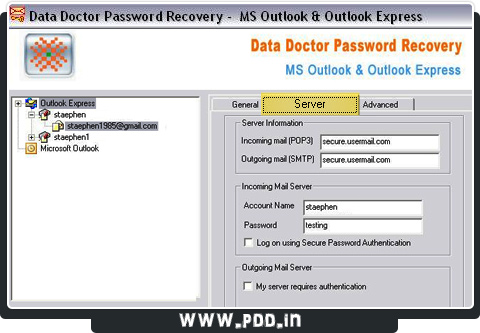 Outlook Express Passwords Recovery