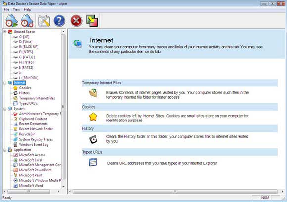 Screenshot of Internet Explorer History Eraser