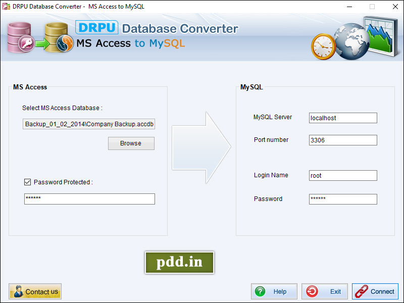 Screenshot of MS Access to MySQL Conversion Program