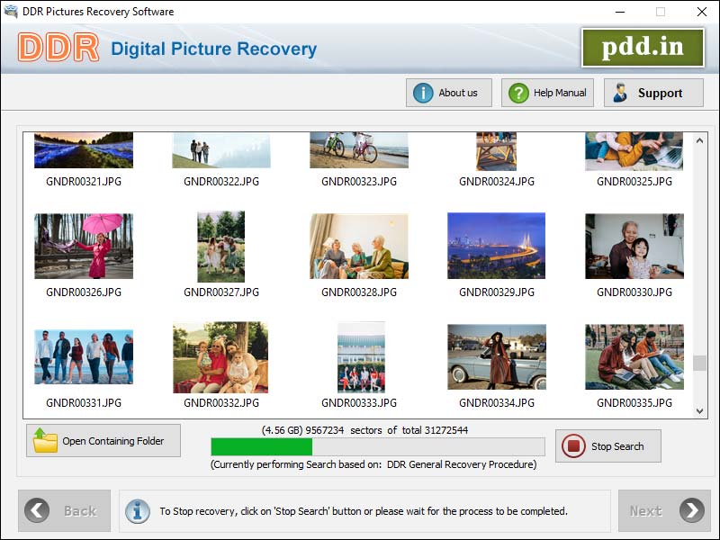 Screenshot of Digital Image Rescue Software