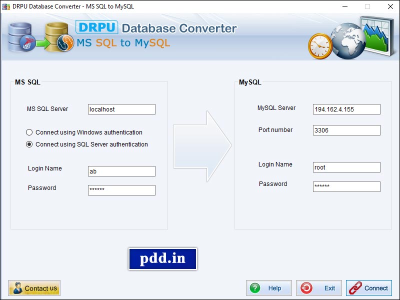 Screenshot of Convert MSSQL to MySQL Database 2.0.1.5