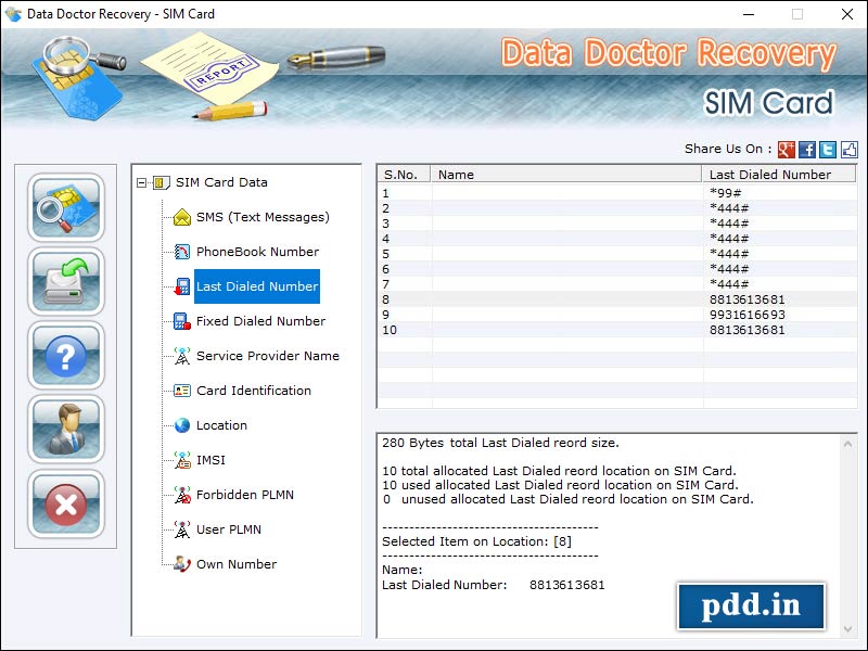 Mobile SIM Card Reader Tool screen shot