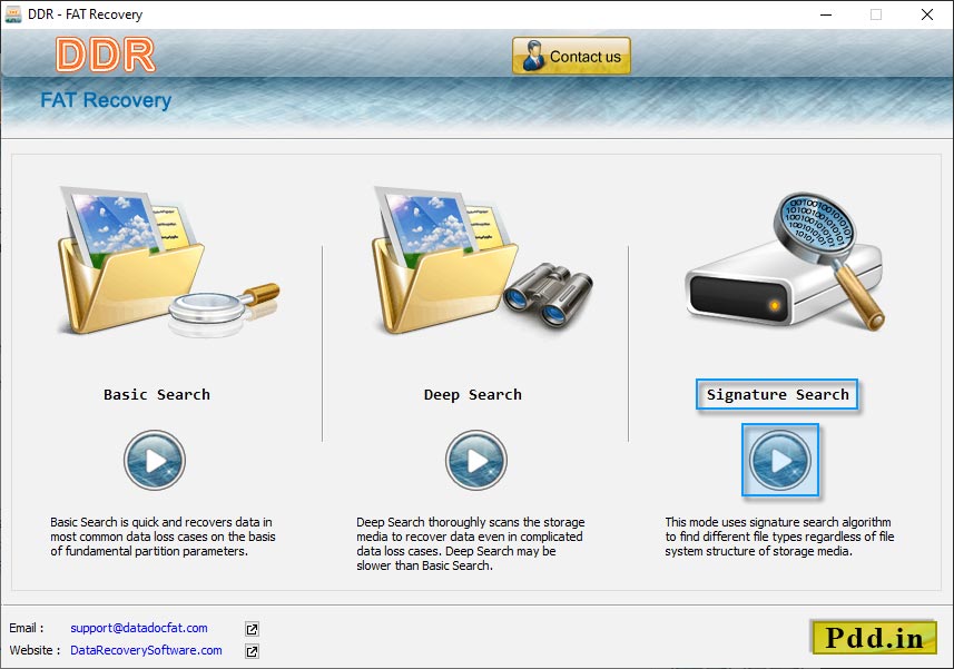  searching modes to recover lost data