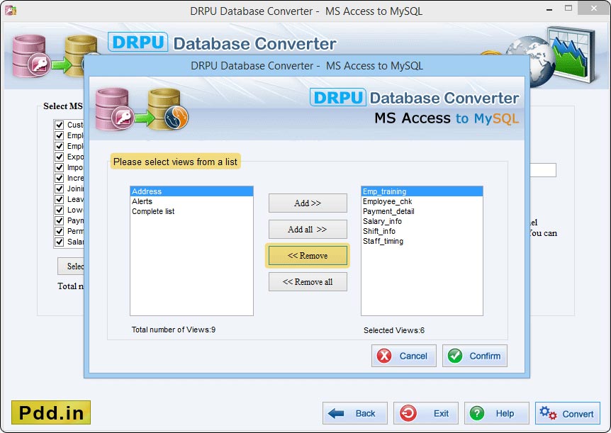 MS Access to MySQL Database Converter Screenshots