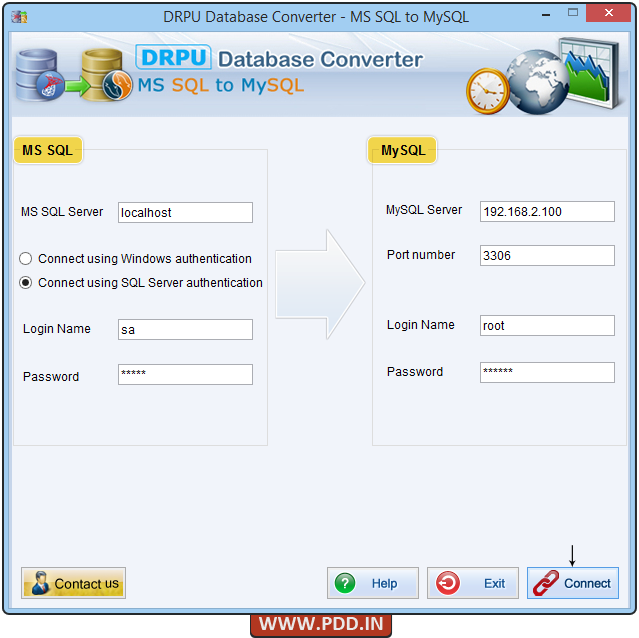 MS SQL to MySQL Database Converter Screenshots