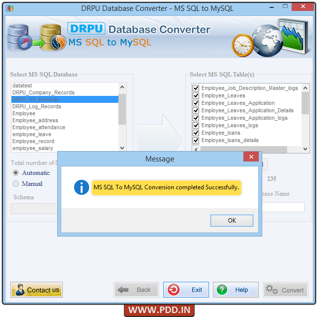 MS SQL to MySQL Database Converter