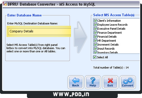 MS Access to MySQL Database Converter