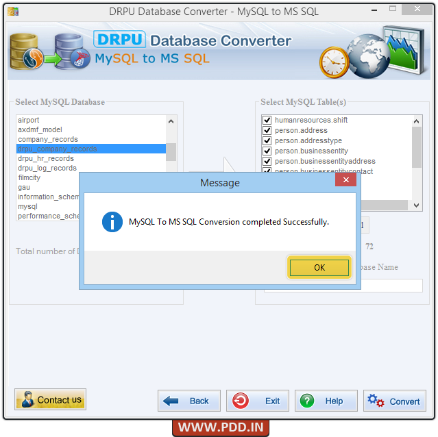 MySQL to MS SQL Database Converter 