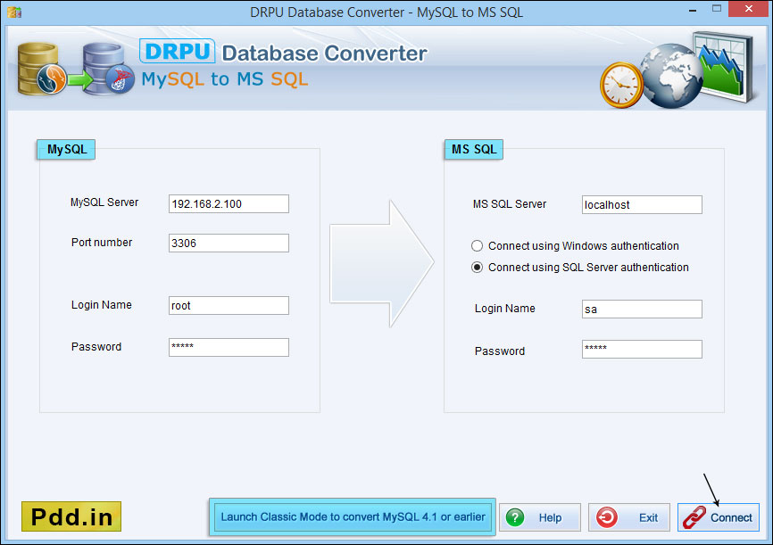 MS SQL to MySQL Database Converter
