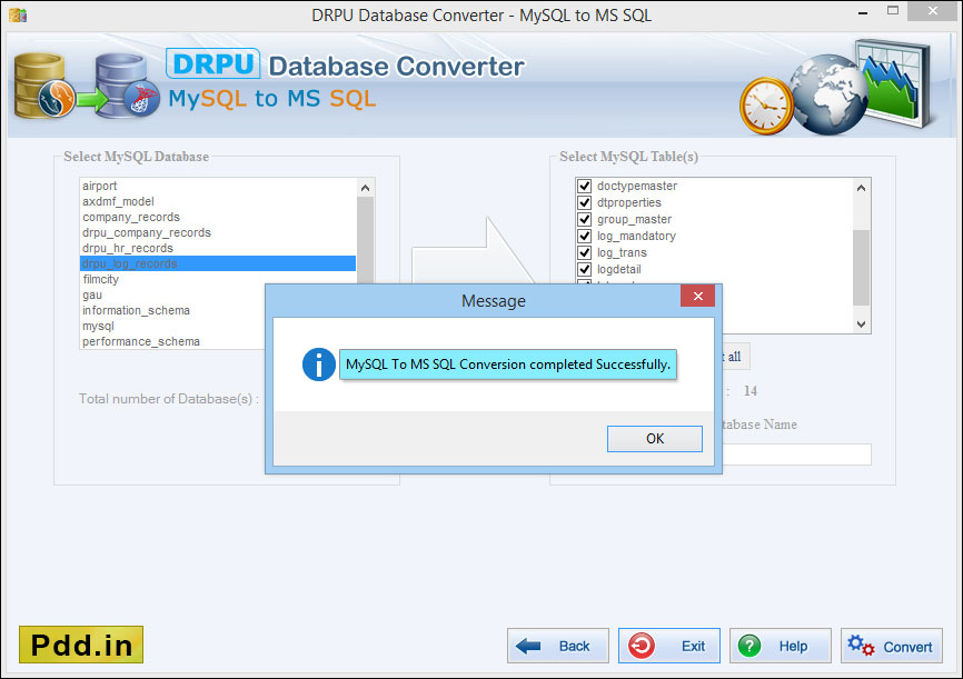 MS SQL to MySQL Database Converter