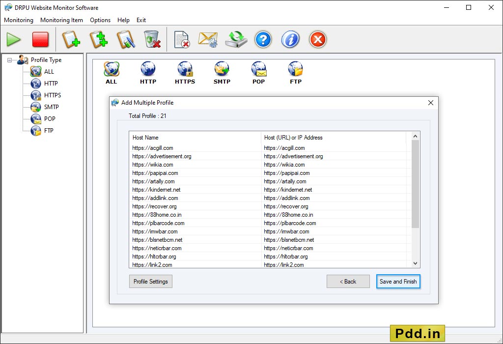 Website Monitoring Utility Screenshots
